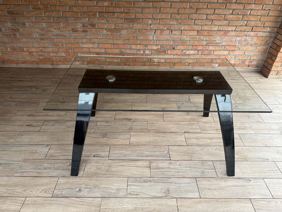 Скляний стіл 90 на 150 см Дуб