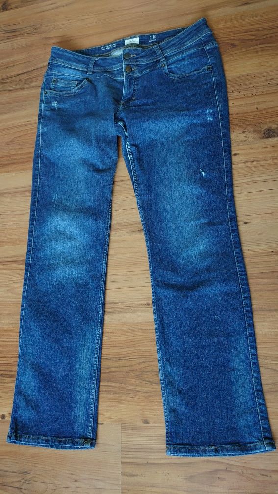 Q/S designed by spodnie damskie jeansy 42/30 proste slim fit Niebieski