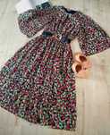H&M plisowana sukienka MIDI w stylu folkowym w kwiaty Floral print M/L