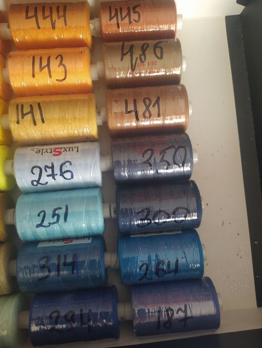 Нитки швейные джинсовые номер 20 /2 и номер 20/3 лапки для машинок