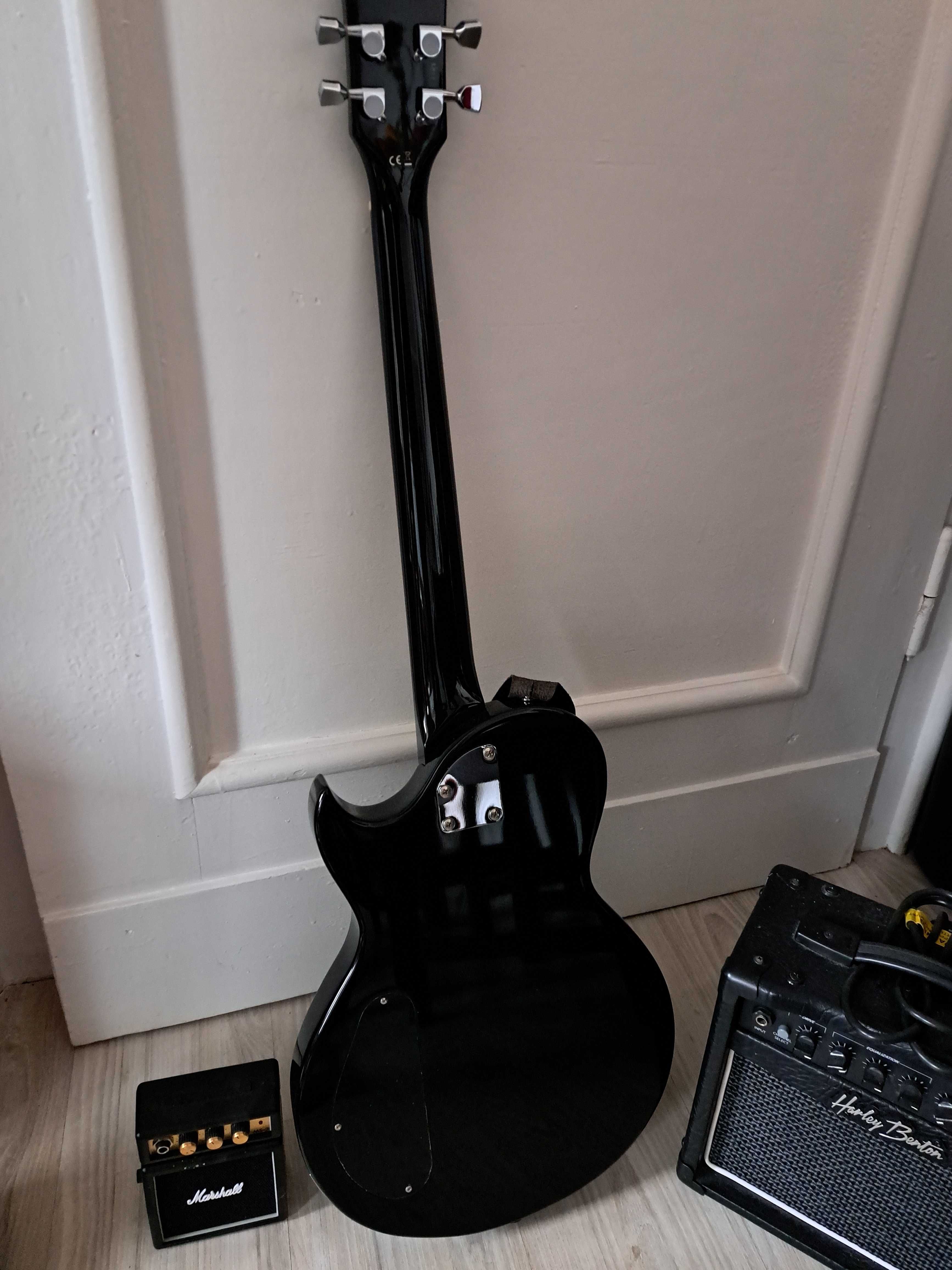 Gitara elektryczna Harley Benton SC-200 BK z piecykiem