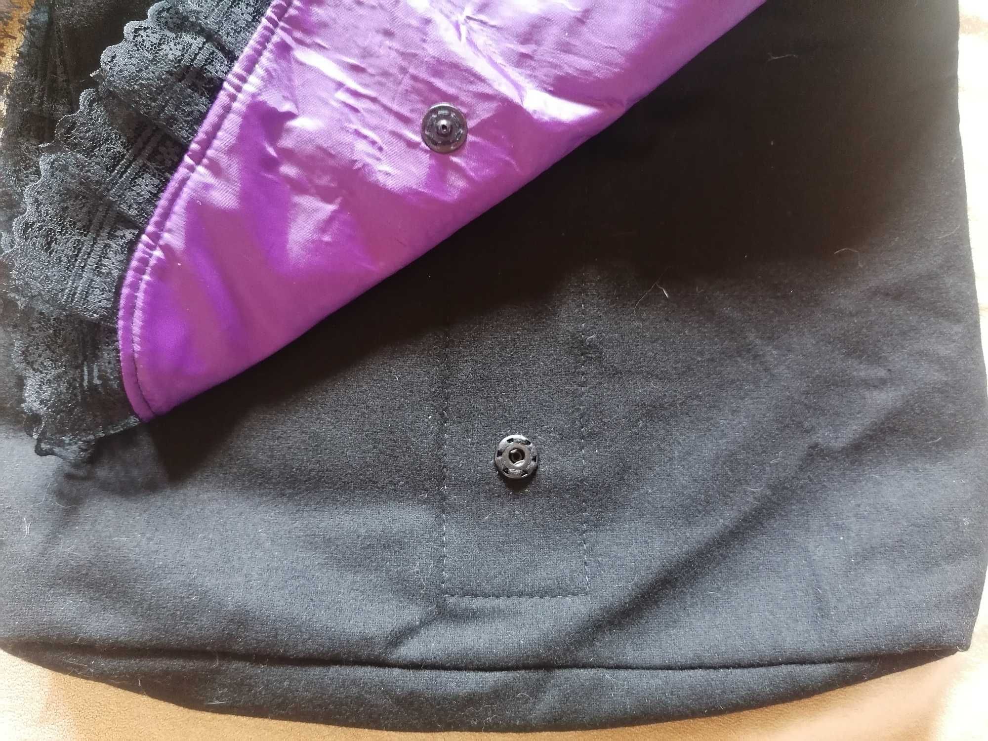 Gotycka torba na ramię handmade, A5+, do naprawy pasek