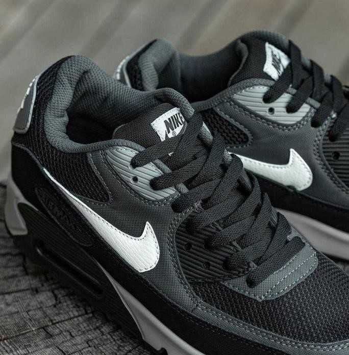 Мужские кроссовки Nike Air Max 90 Black Grey White 40-45 найк аир Хит