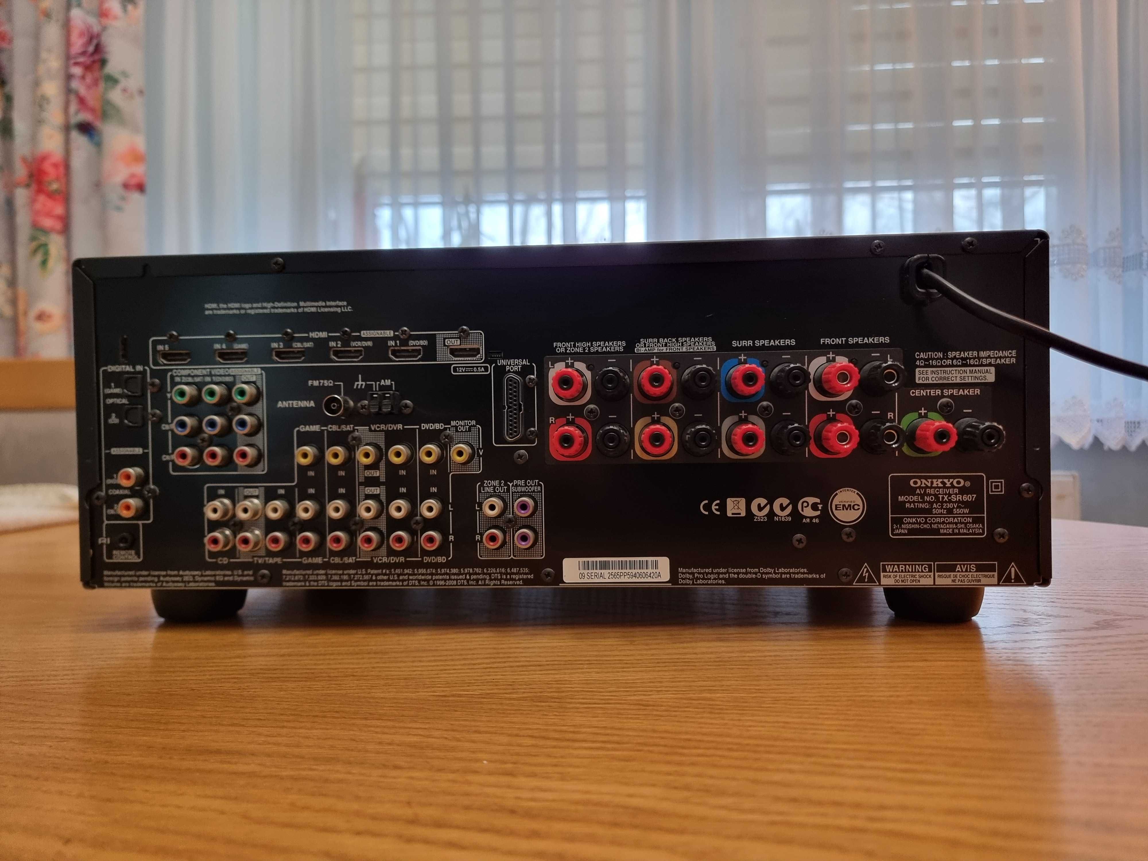 Onkyo TX-SR607 z Pilotem - bardzo ładny stan !!! 100% sprawny !!!
