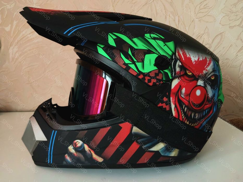 Кросовий шолом. Шлем з козирком. Мотошлем кводроцикл мотокрос ендуро