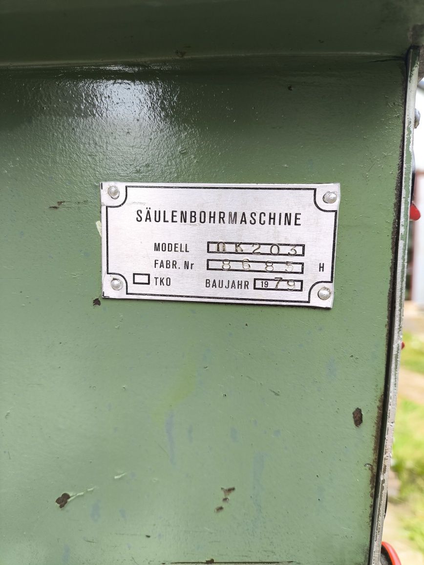 Wiertarka kolumnowa, wiertarka stołowa, wiertarka kadłubowa, tokarka,