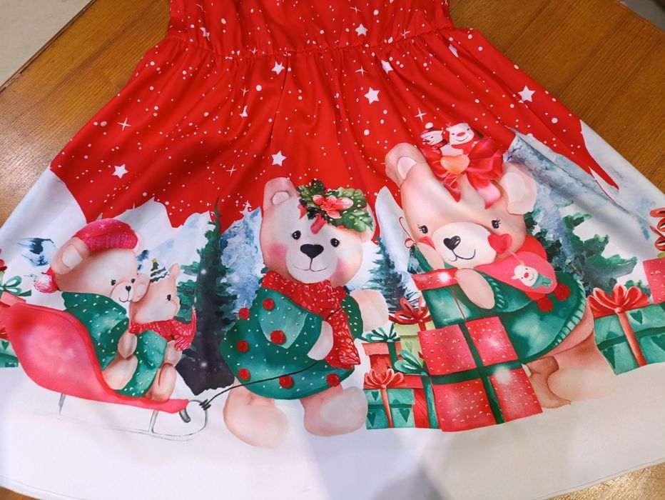 Sukienka sukieneczka Boże Narodzenie Mikołajki tunika rozm 122-128