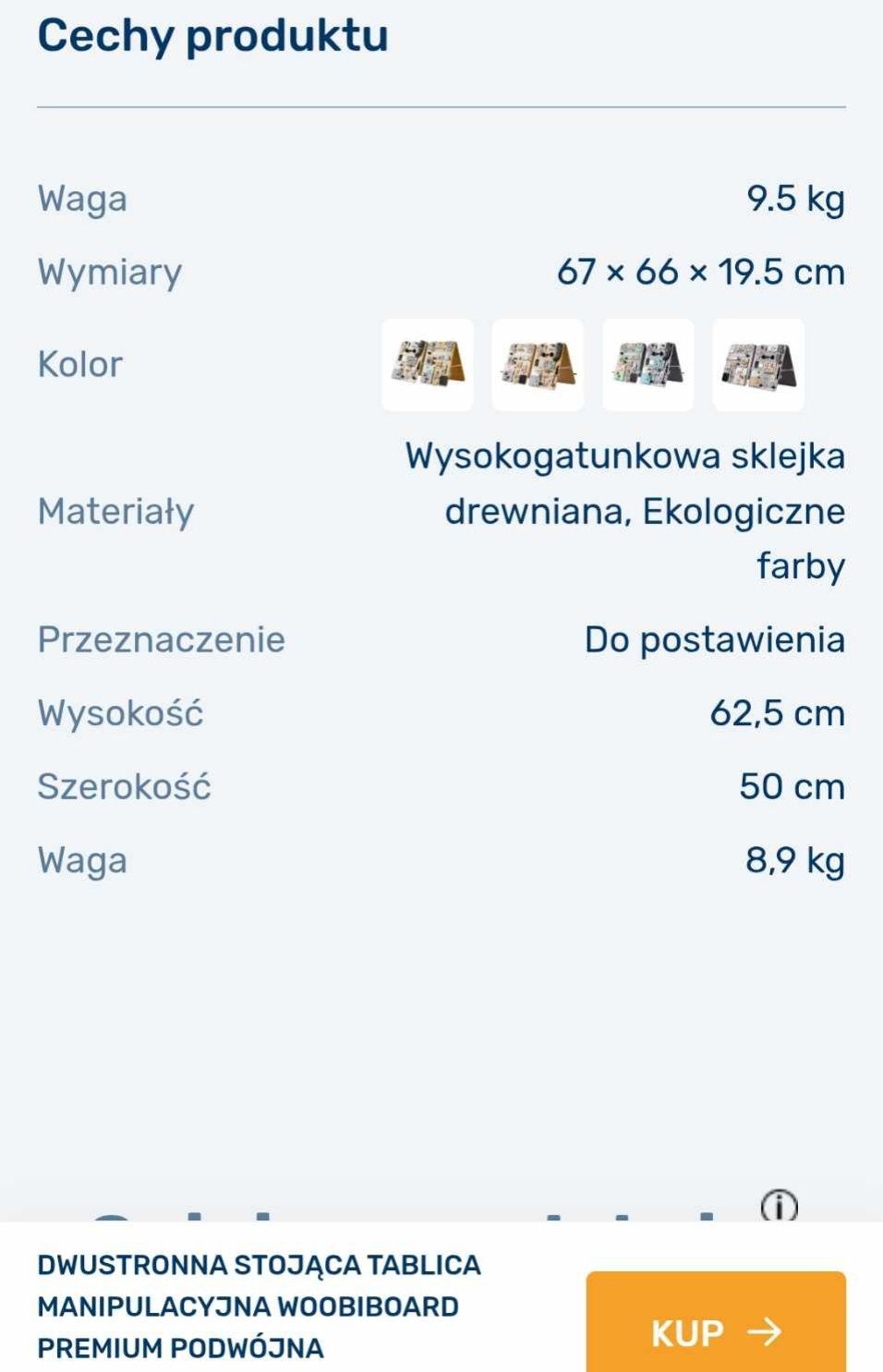 Dwustronna Stojąca Tablica Manipulacyjna Woobiboard Premium Podwójna
