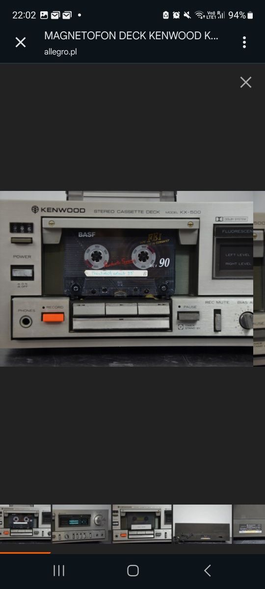 KENWOOD KX-500 Magnetofon Deck SUPER OKAZJA Silver