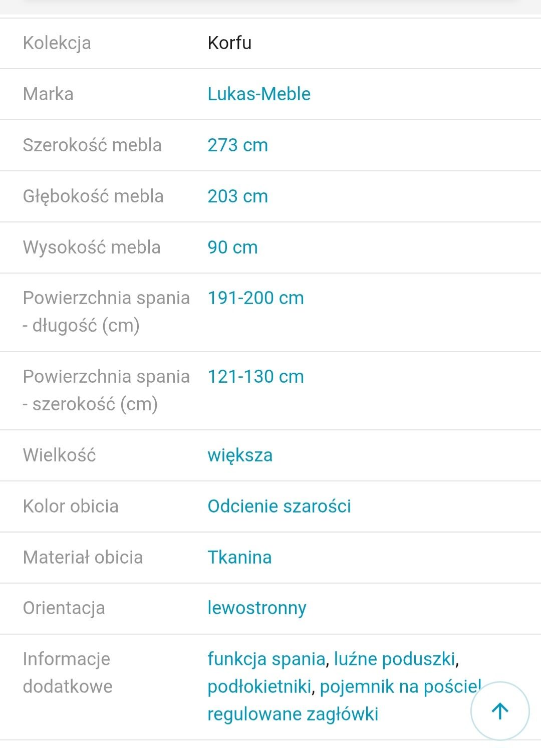 Narożnik z funkcją spania