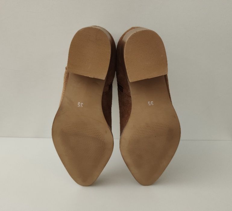Botas Salto Baixo, Camurça, Camel, Modalfa, Tamanho 35