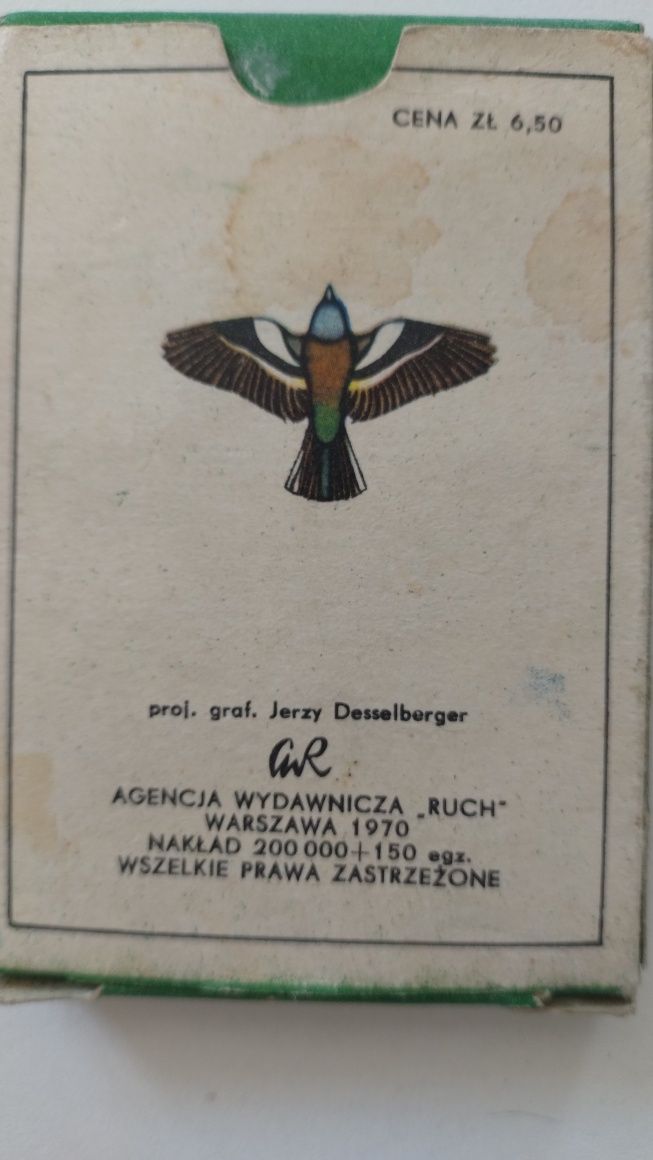 Karty Piotruś Ptaki śpiewające Vintage 1970 bdb stan komplet