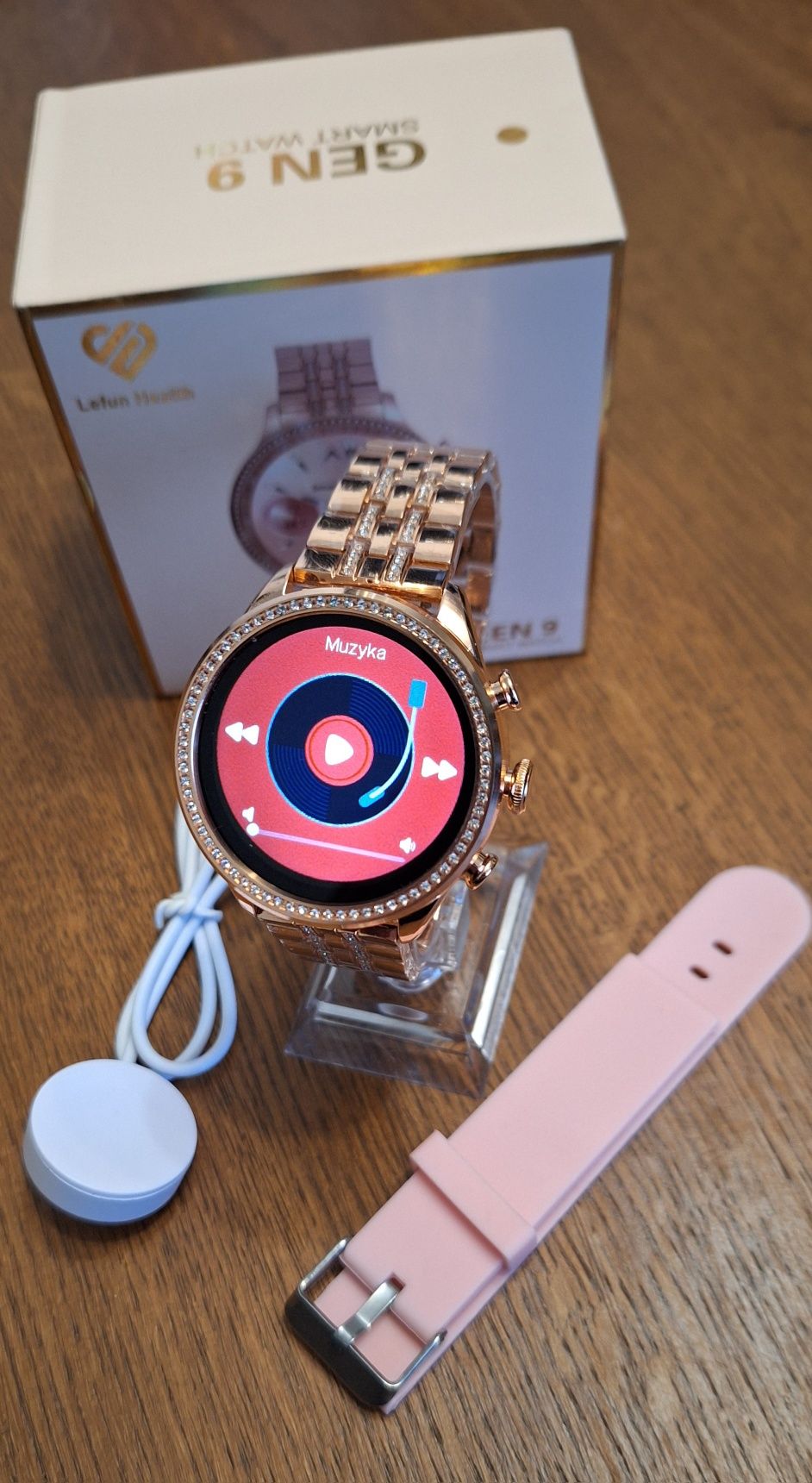 Smartwatch zegarek damski na bransolecie - POLSKIE menu + pasek