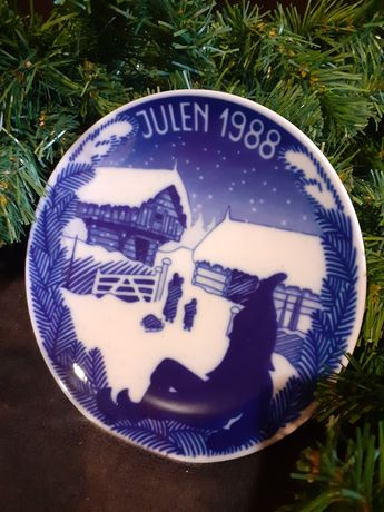 Тарелка рождественская,фарфор, Julen 1988г.,Vintag,Norwey,Porsgrund