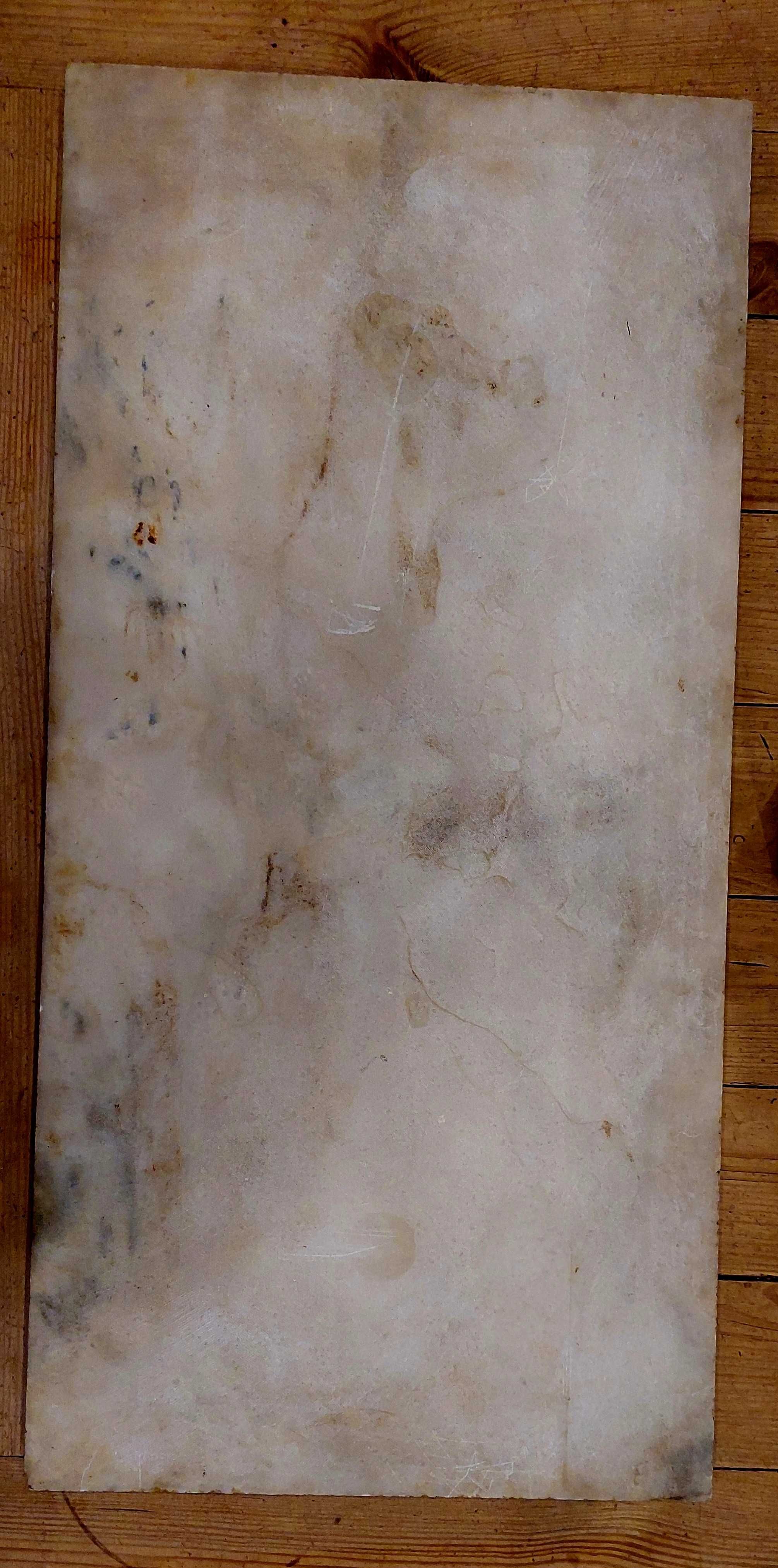 Stary marmurowy blat 60cm x 30cm odcienie beżu
