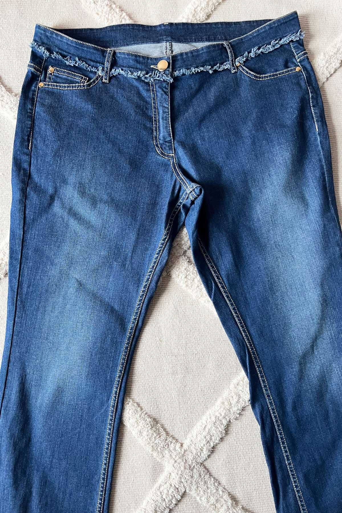 Caroline Biss niebieskie jeansy rozszerzane dzwony rozm. 46 XXXL