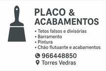 Tetos falsos divisórias pintura chão flutuante acabamentos