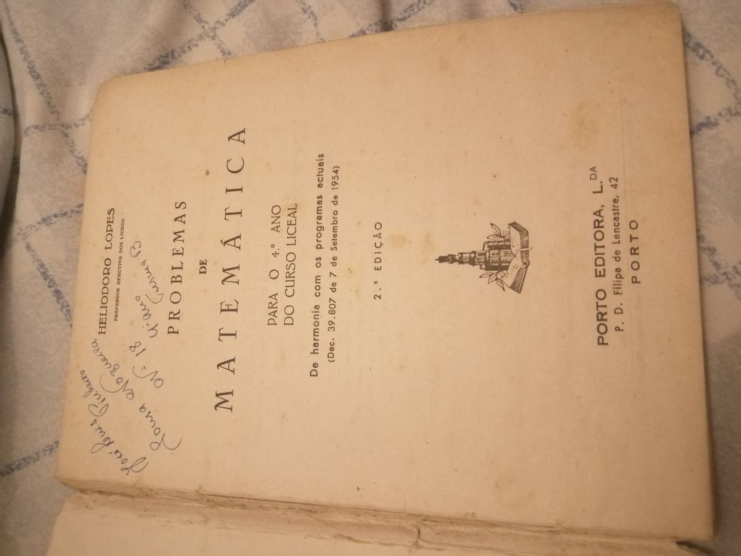 Livro antigo Matemática (1954)