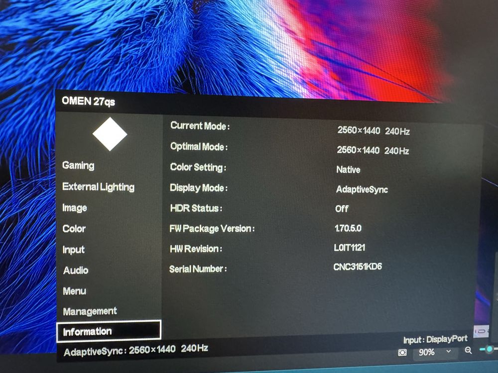 Monitor HP Omen 27qs gamingowy 240Hz 1MS