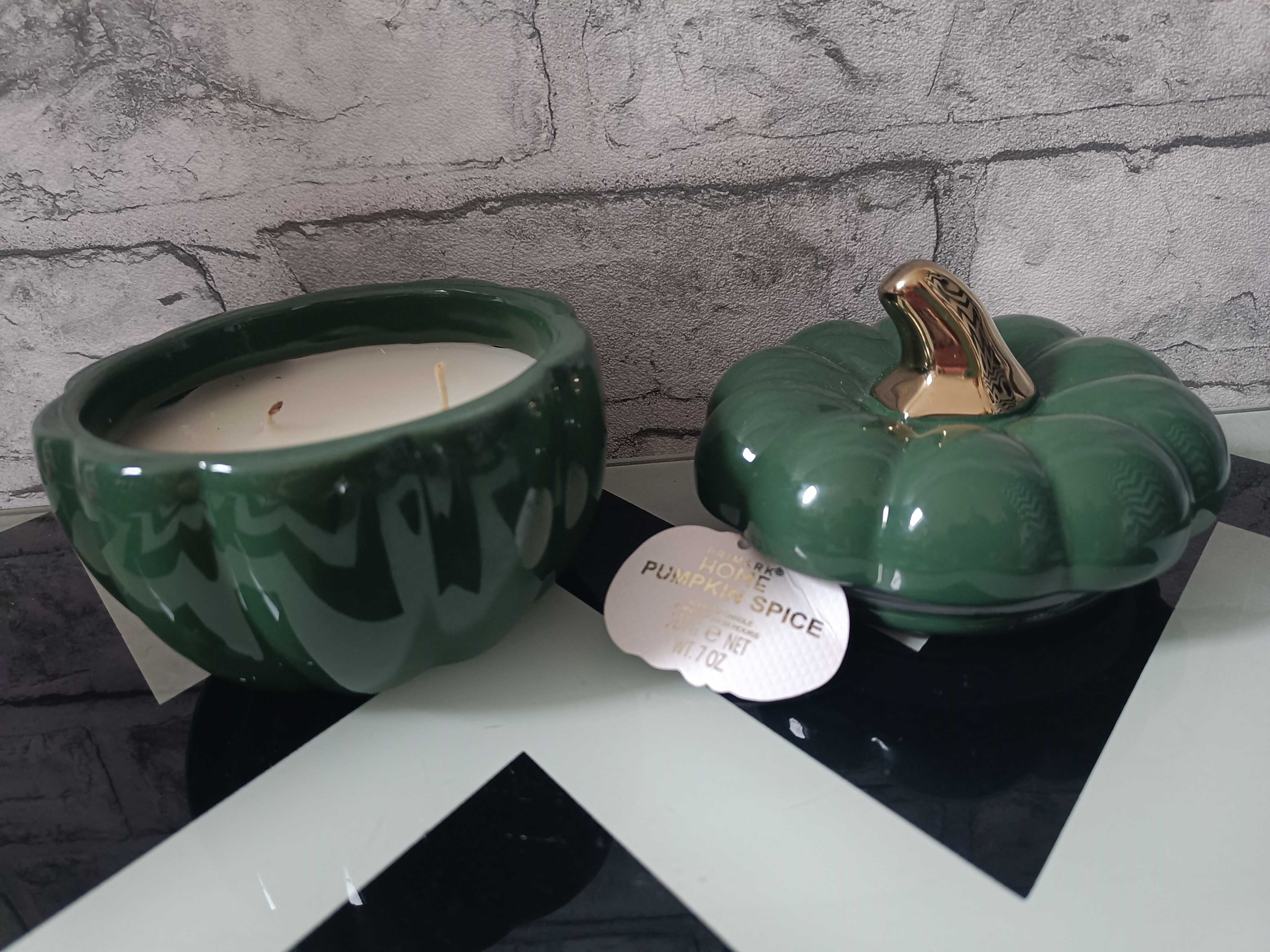 Ceramiczna dynia ozdobna, świeczka zapachowa PRIMARK