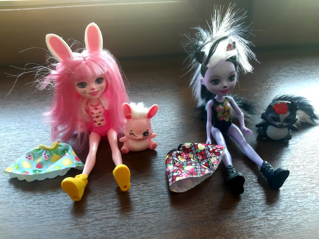 Lalki Enchantimals Królik i Skunks. Oryginalne Mattel. Super stan