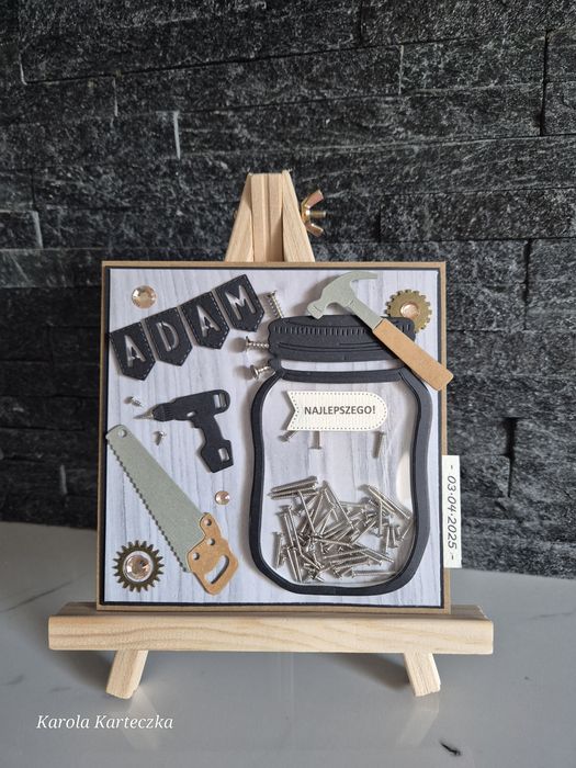 Kartka dla stolarza, urodzinowa, 3D, STOLARZ, urodziny, męska kartka