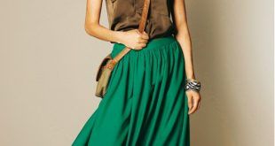 Ярко зеленая юбка мидакси