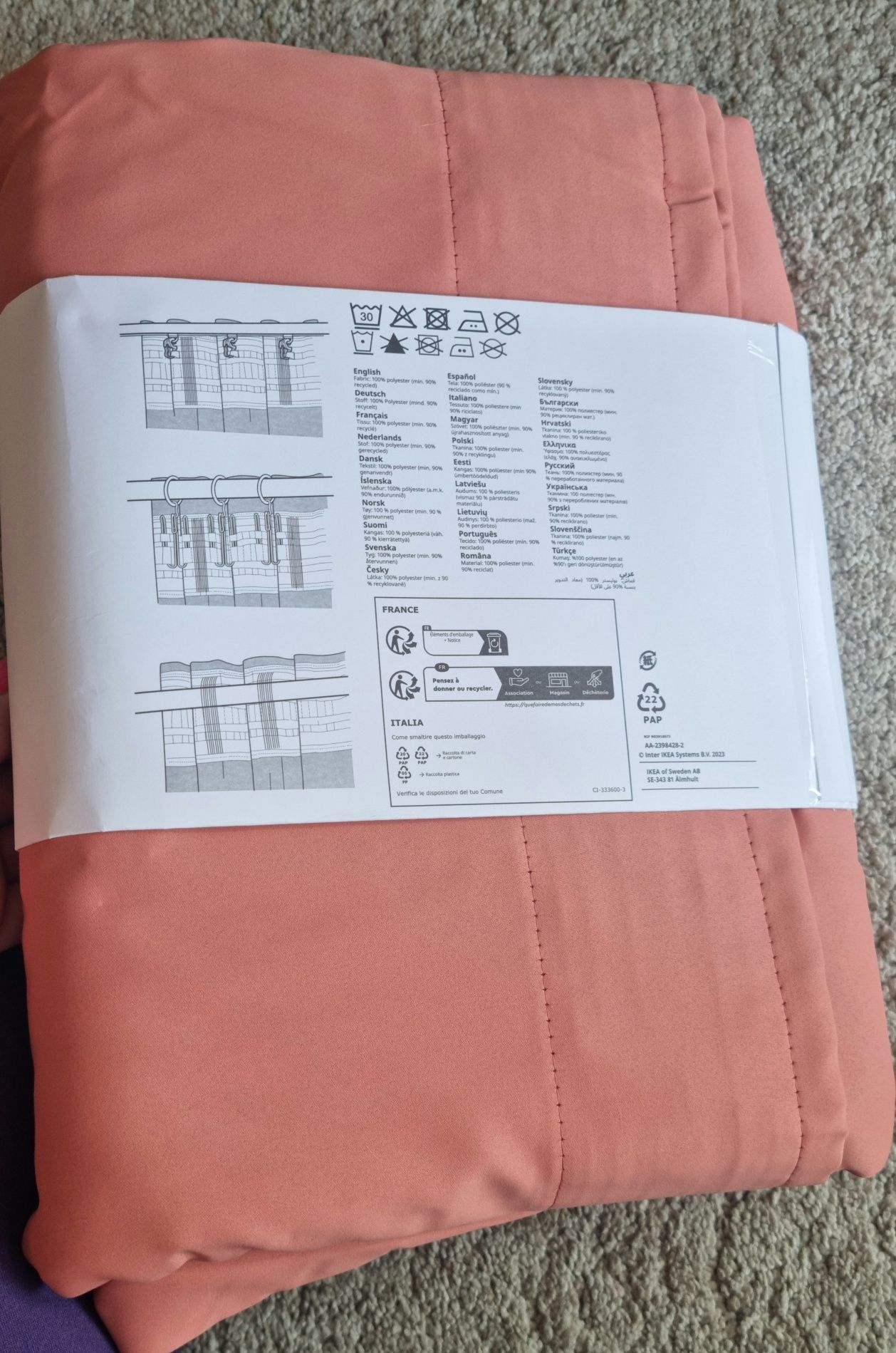 Nowe Majgull zasłony różowe / koralowe Ikea
