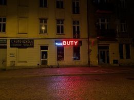 Szyld, tablica, baner reklamowy, neon diody LED Polskie Buty skórzane