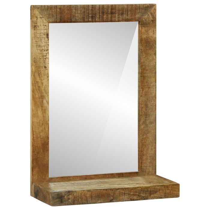 Vidaxl Lustro Łazienkowe 50X22X70 Cm Z Litego Surowego Drewna Mango