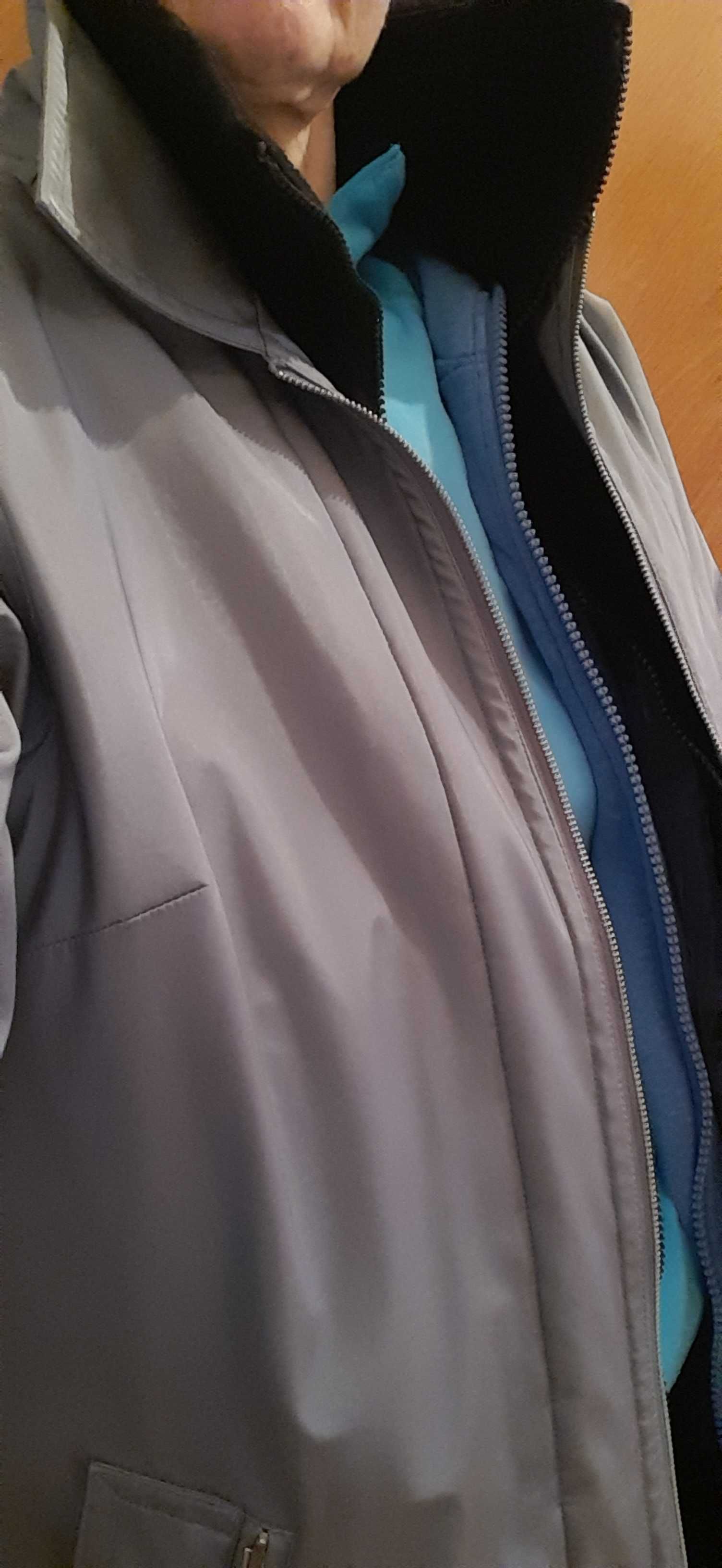 Kurtka damska szara lekko ocieplana