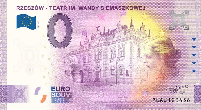 0 euro Rzeszów Teatr im. W. Siemaszkowej Banknot kolekcjonerski