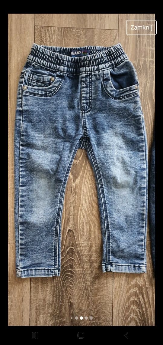 Spodnie jeans jedne ocieplane lekko 86 92