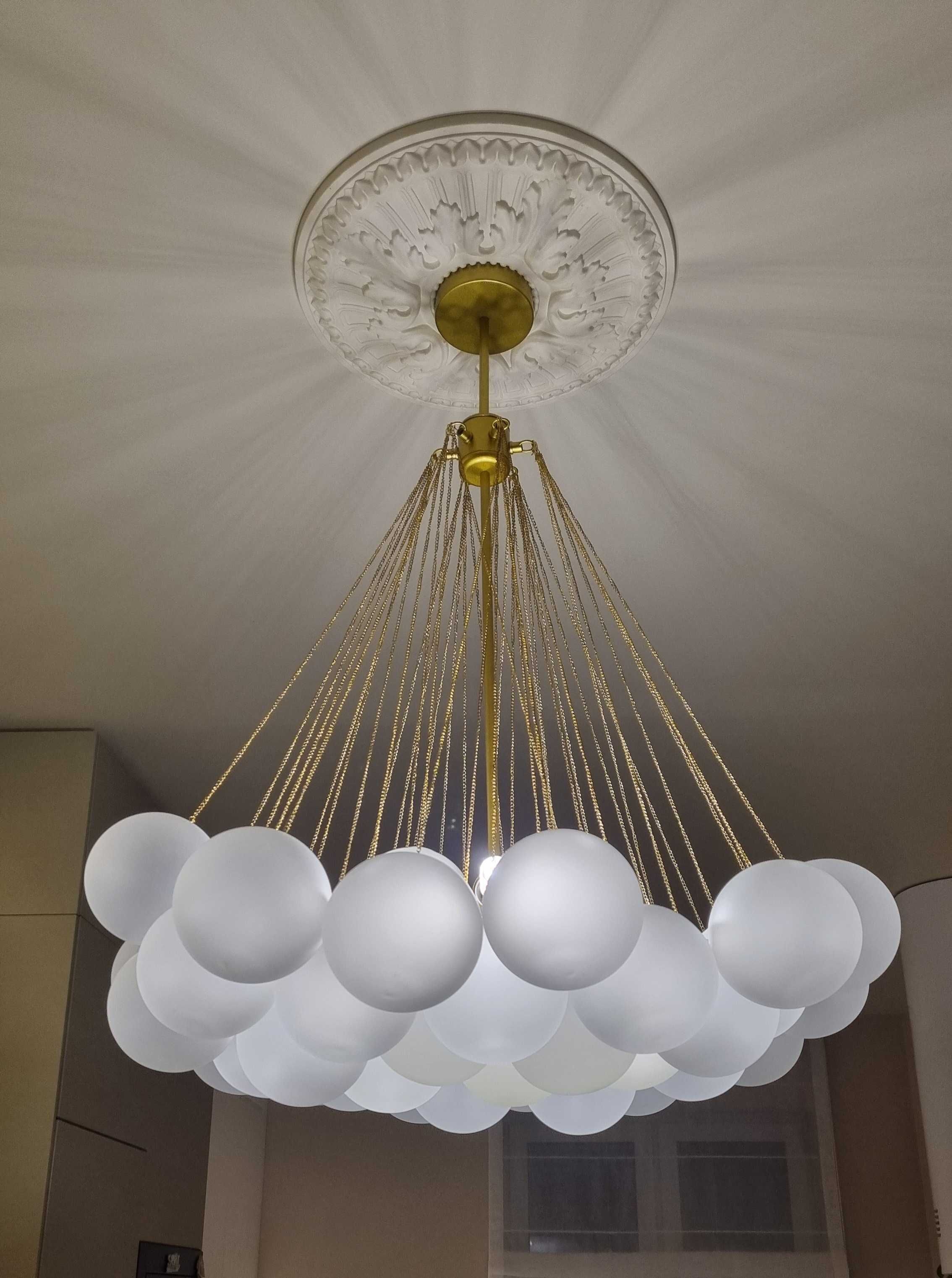 Lampa Wisząca 36 Kul/Kloszy Glamour Złota