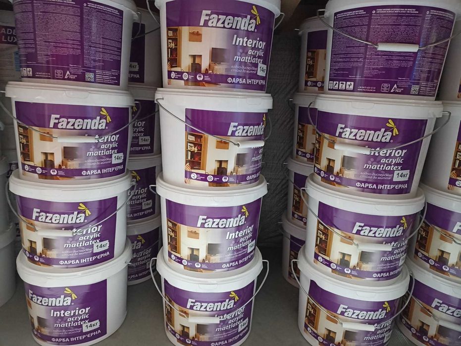 Фарба акрилова для внутрішніх та наружніх робіт ТМ FAZENDA