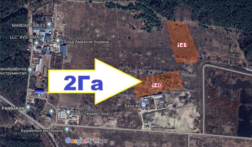 Бортничі-Гнідин Земельна ділянка 2Га під промисловість