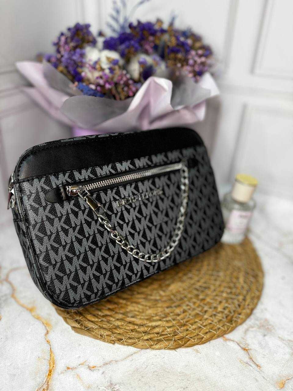 Сумка Майкл Корс/Жіноча сумочка Michael Kors чорна/Сумочка Мішель Корс