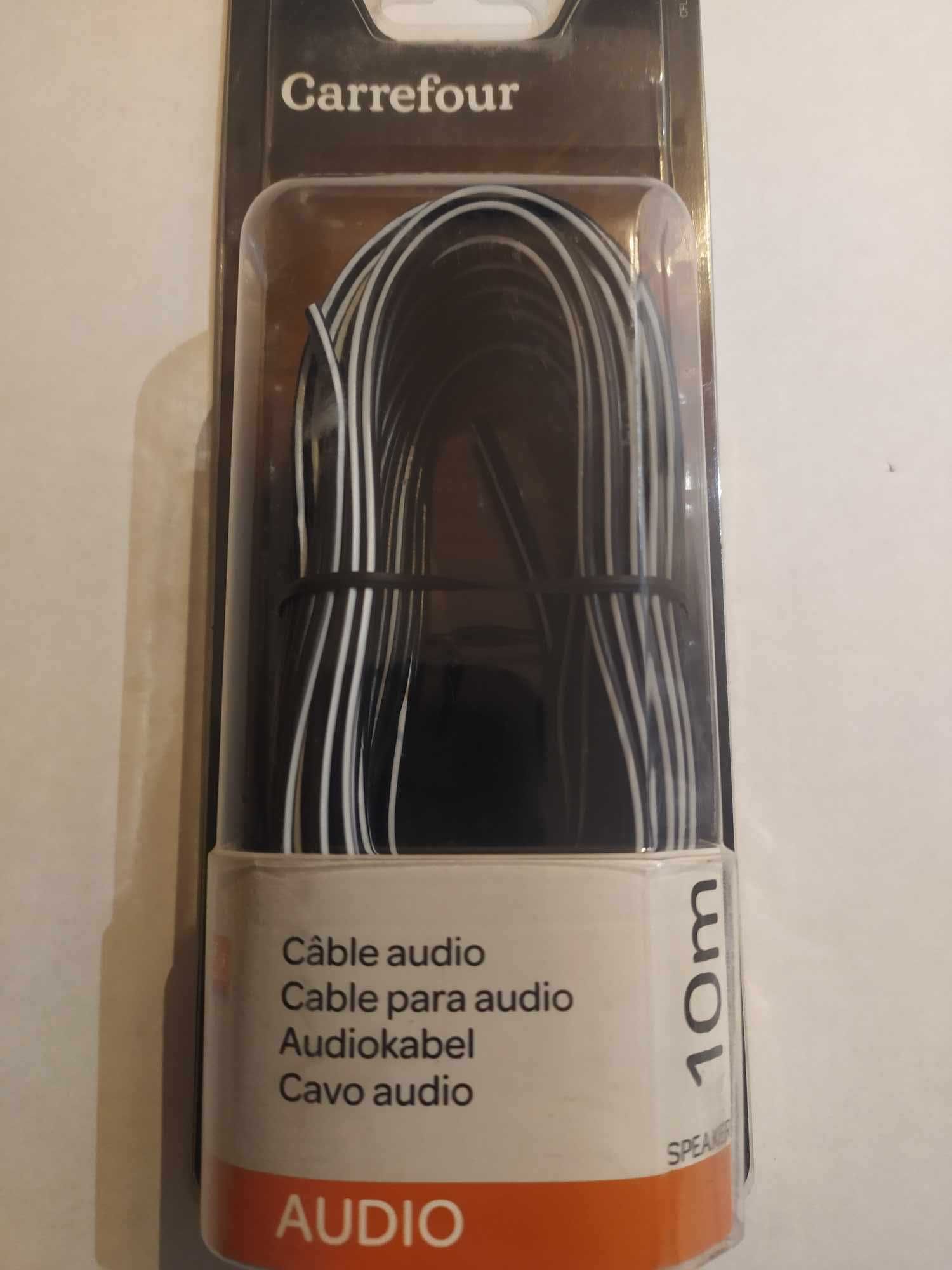 Kabel głośnikowy Długi  10m 2x 0,4mm2 Czarny