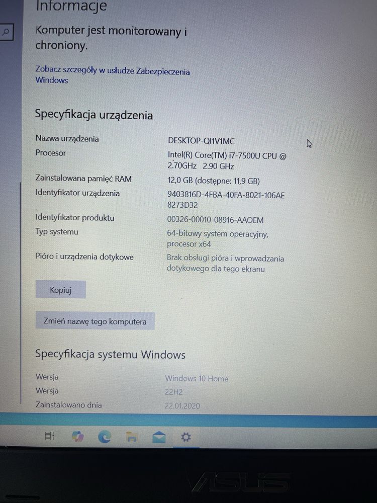Laptop ASUS 12GB ram i7 SSD 500gb 15’6 R558UQ-DM871D