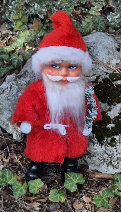 Lalka celuloidowa duża vintage Mikołaj celuloid PRL lata 80  figurka