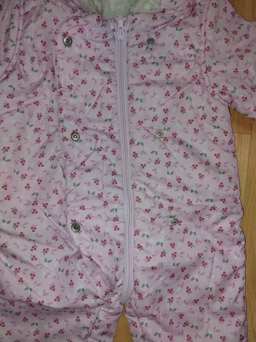 Kombinezon zimowy dla dziewczynki różowy Nutmeg 80-86 cm