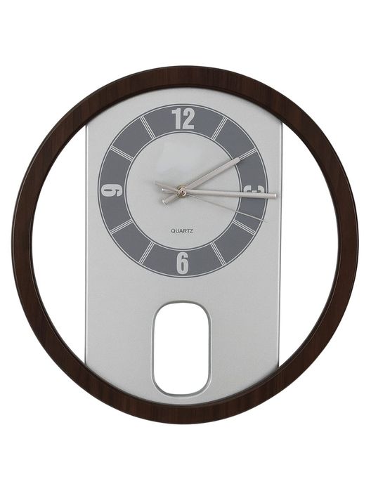 Elegancki Zegar ścienny srebro brązowy