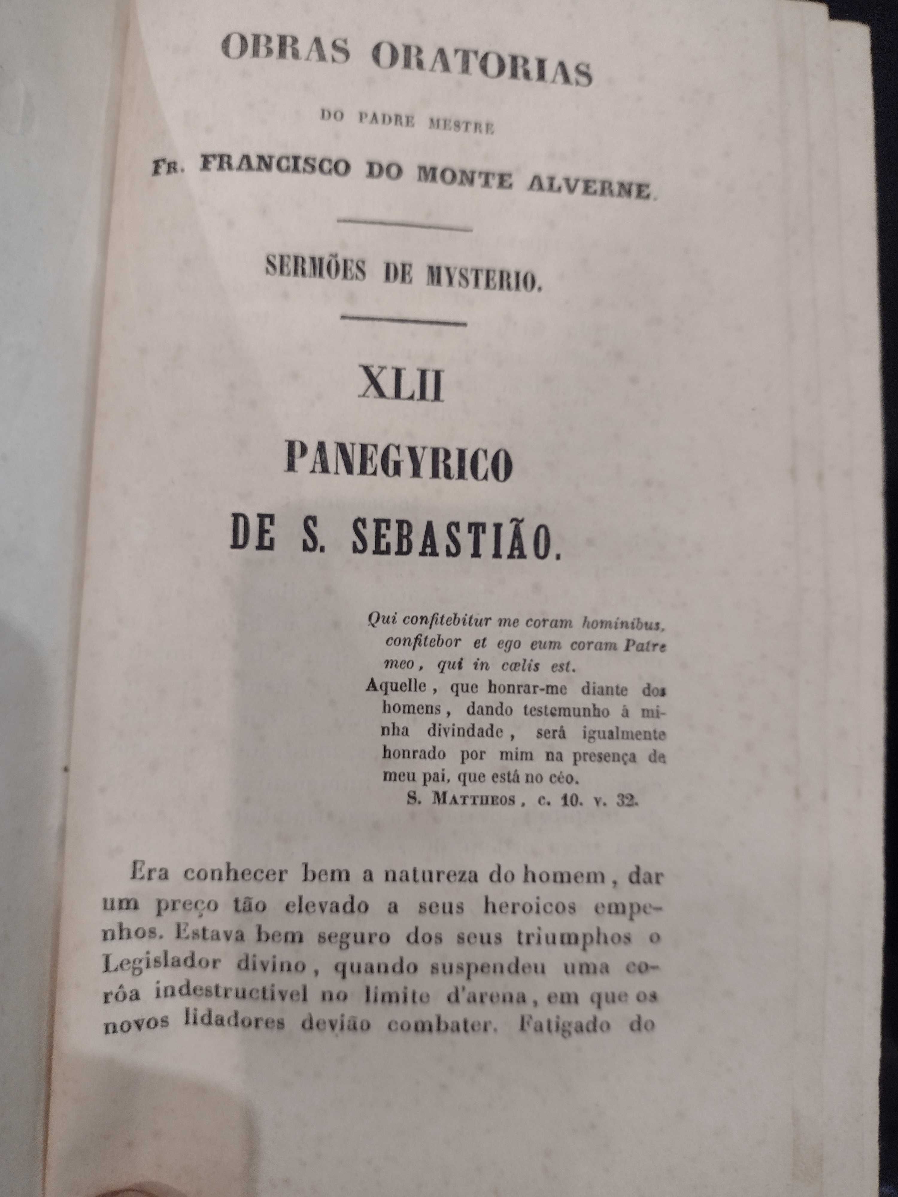 Obras Oratórias Padre Mestre Fr. Francisco do Monte Alverne 1854