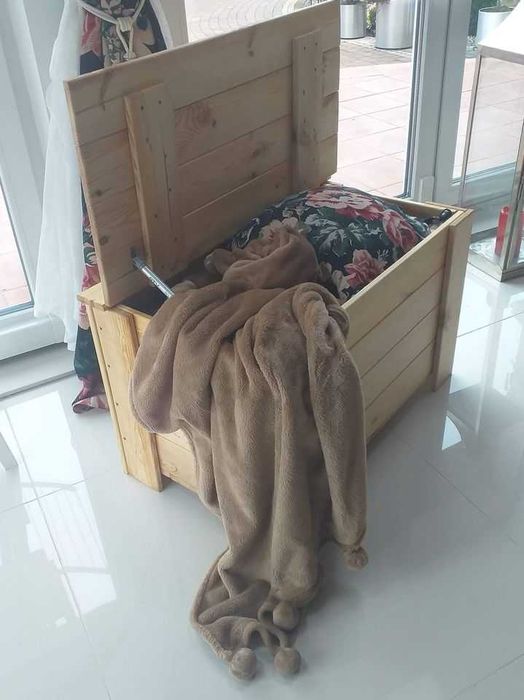Skrzynia Kufer drewniany KOLOR 90x50x50 - pokój sypialnia taras balkon