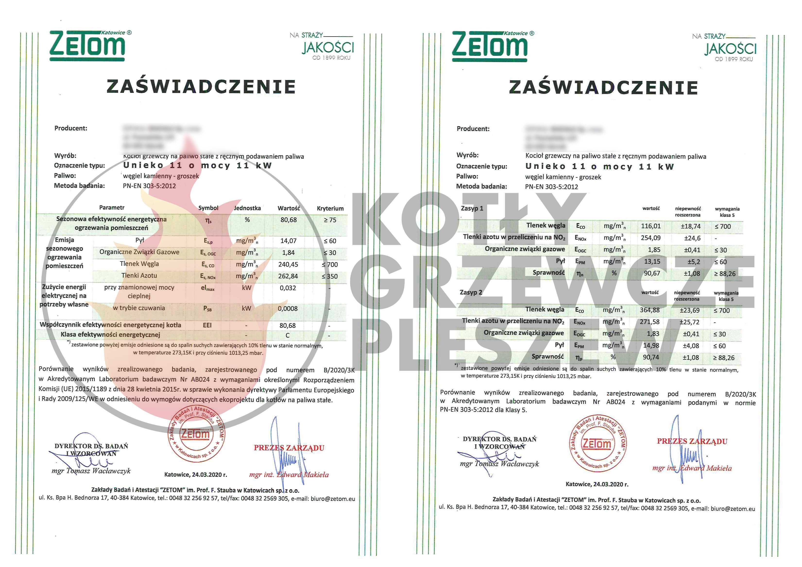 Kotły węglowe UNIEKO 11kW piec, kocioł 5 KLASA ECODESIGN