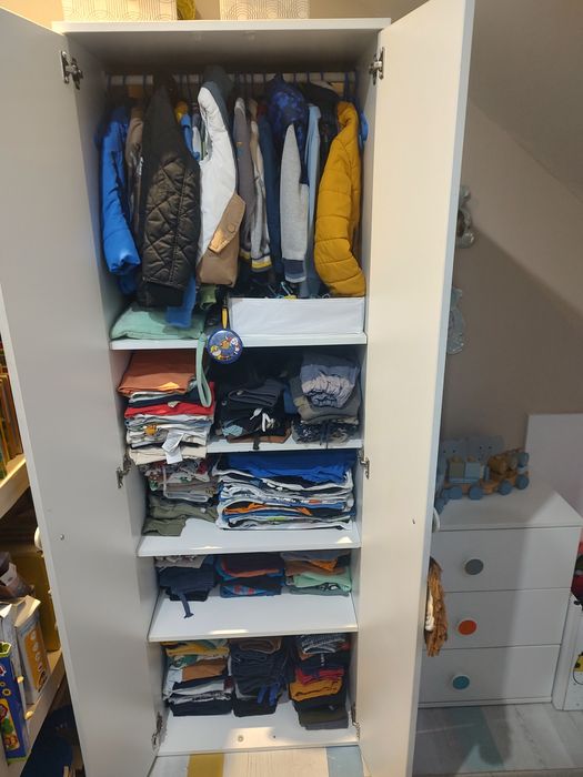 Zestaw mebli dziecięcych szafa komoda pojemnik na zabawki