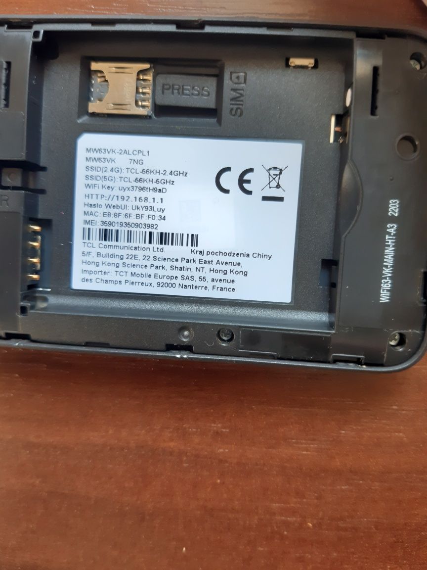 Роутер 4g WiFi alcatel mw63vk LTE 6cat