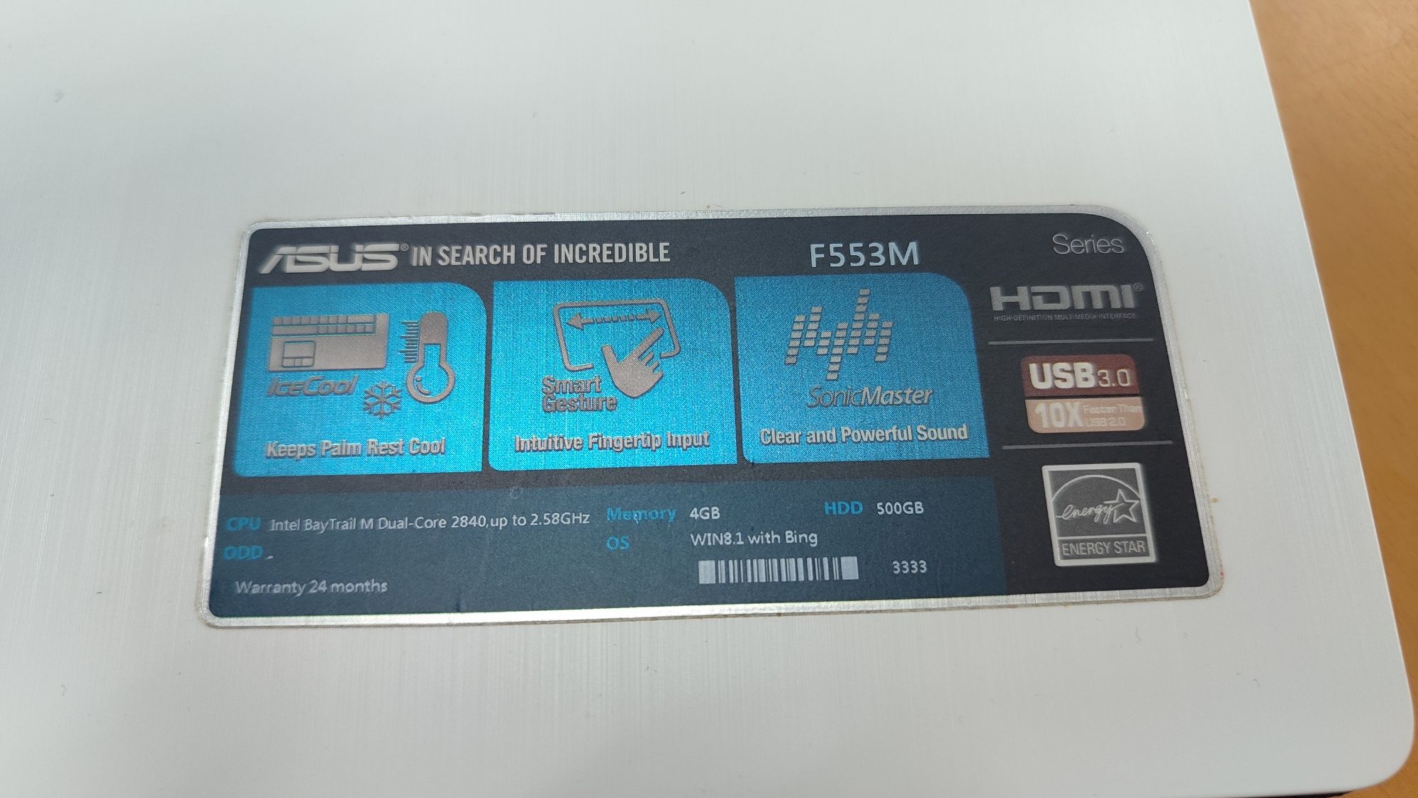 Computador portátil ASUS F553M
