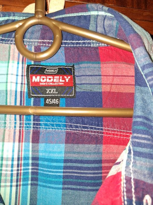 Męska koszula w kratkę rozm45