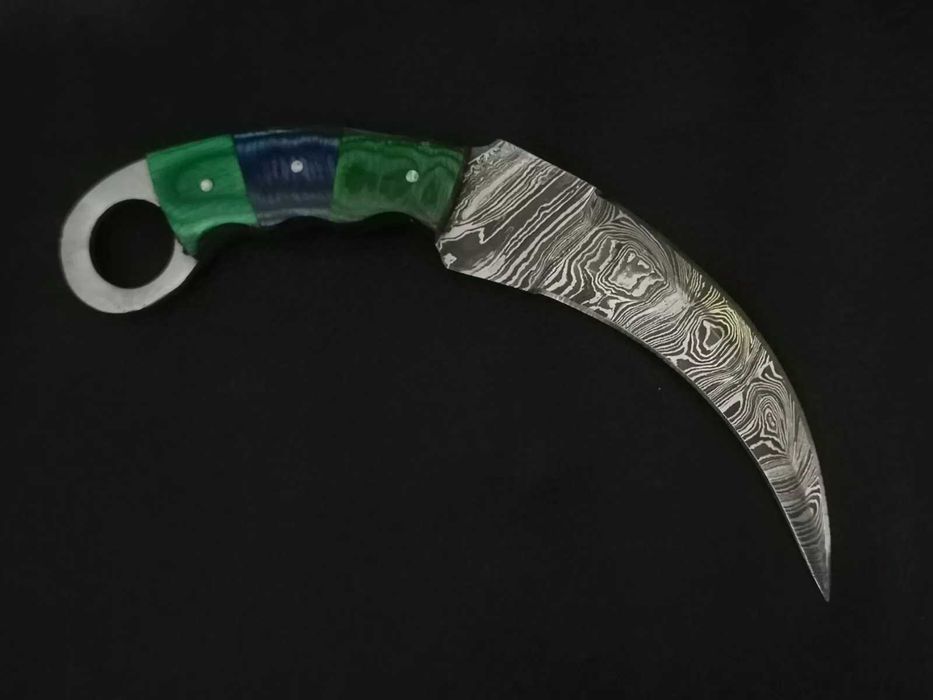 KARAMBIT damast nóż ze stali damasceńskiej wojskowy myśliwski CSGO